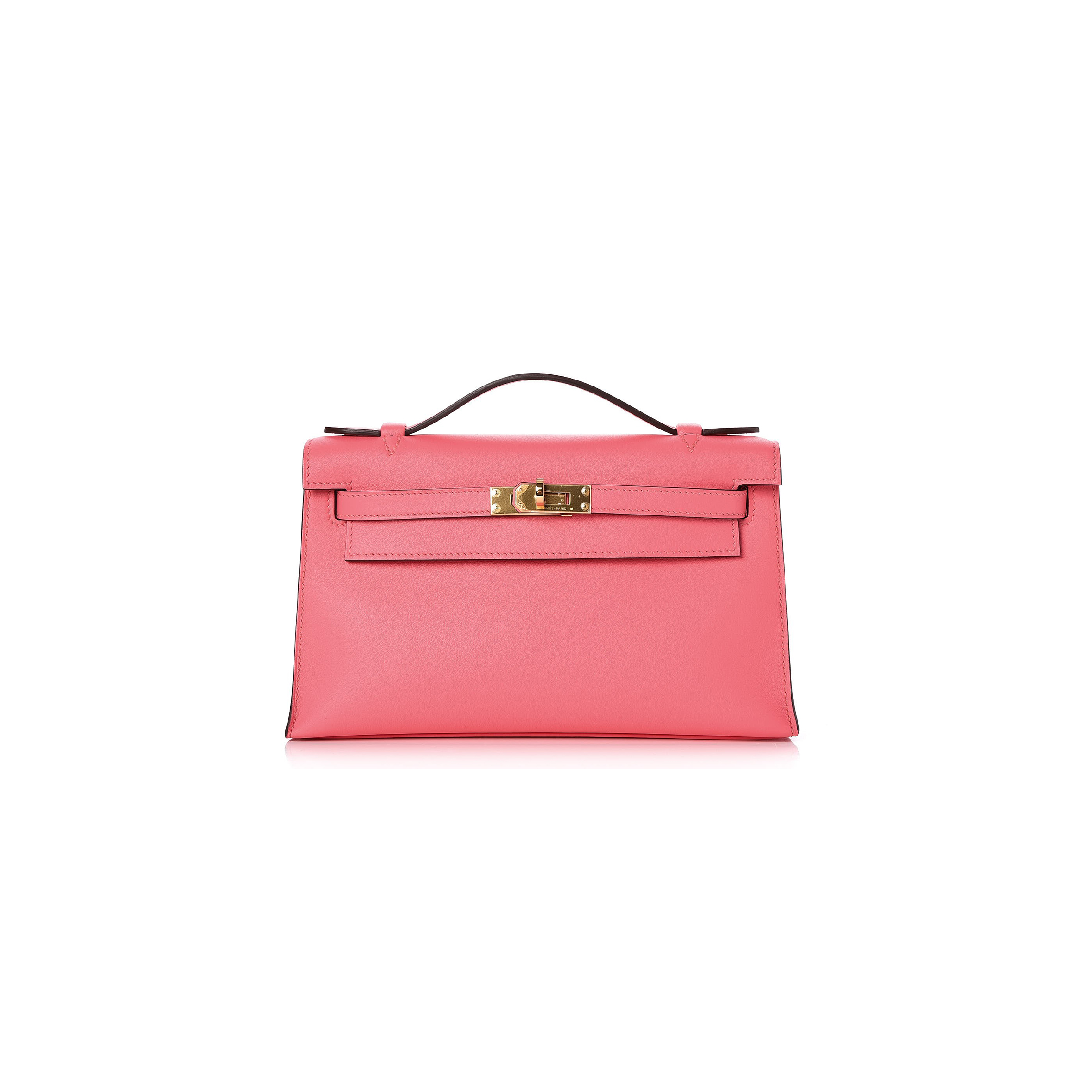 HERMÈS MASTER SWIFT KELLY POCHETTE CLUTCH ROSE AZALEE (22*14*7cm) 